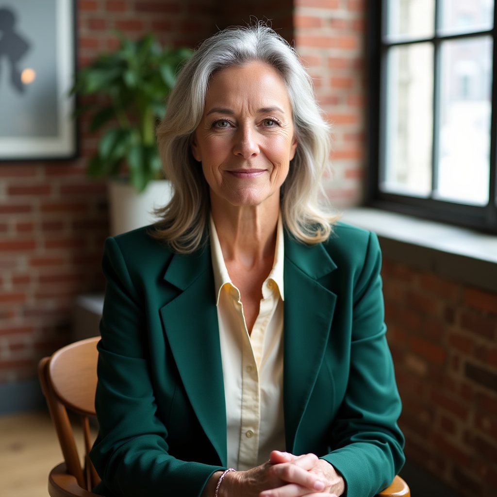 Mara Whitfield, founder of Nutale Zeseso, seated in a converted loft office